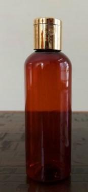 Cosmetic Round Pet Bottle with Flip Top Cap - Amber (200ml)