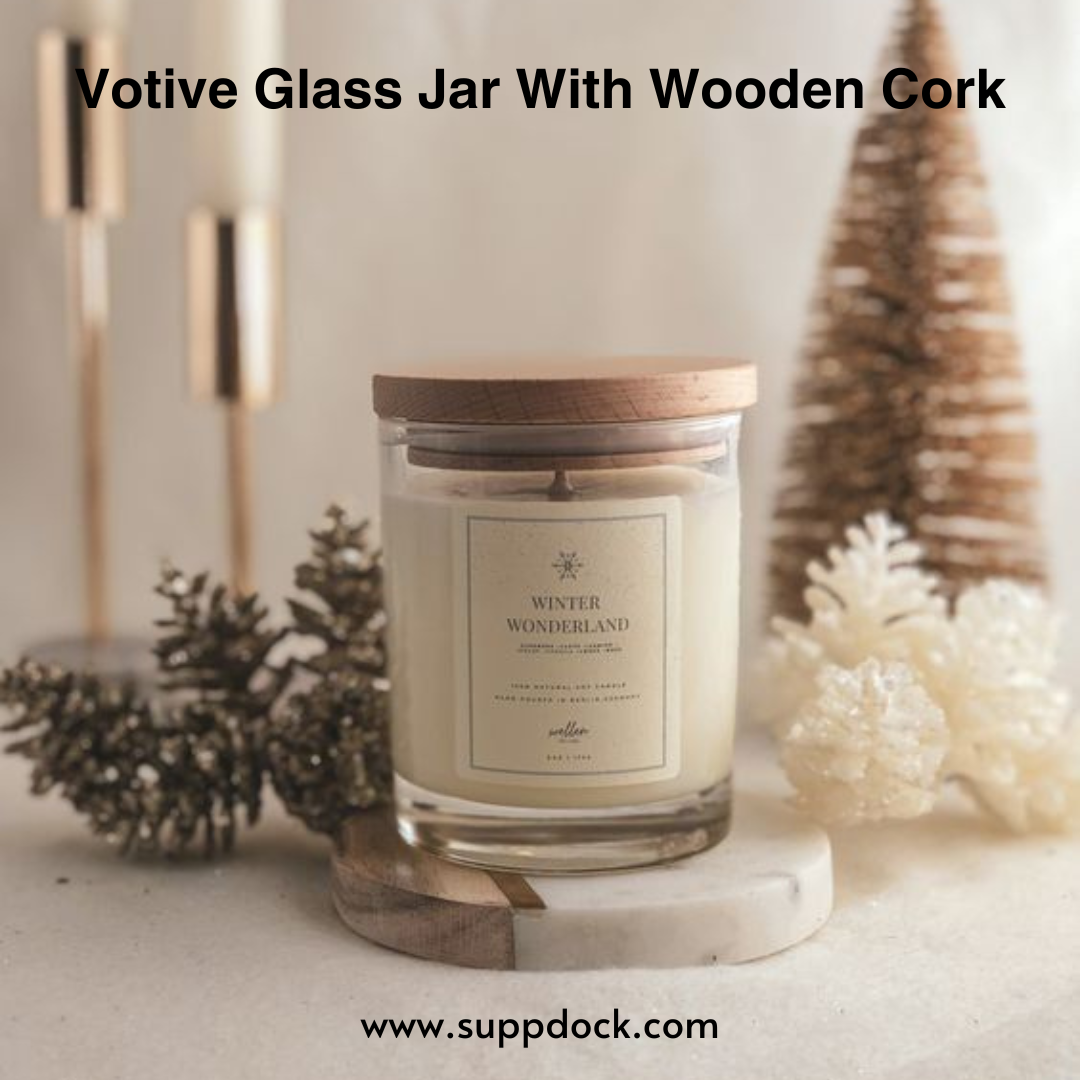 Clear Round Glass Jar with Wooden Lid- 150ml