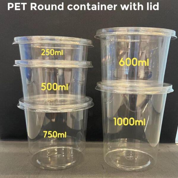 750ml Transparent Round Plastic Container