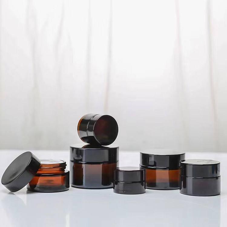 15 gm Amber Glass Jar, For Cream Based Cosmetics